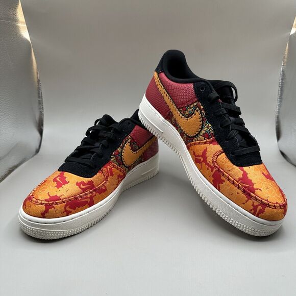 Nike Air Force 1 Sneakers GS PRM Low Chinese New Year Red Gold AV5167-600 6.5Y - Picture 5 of 9